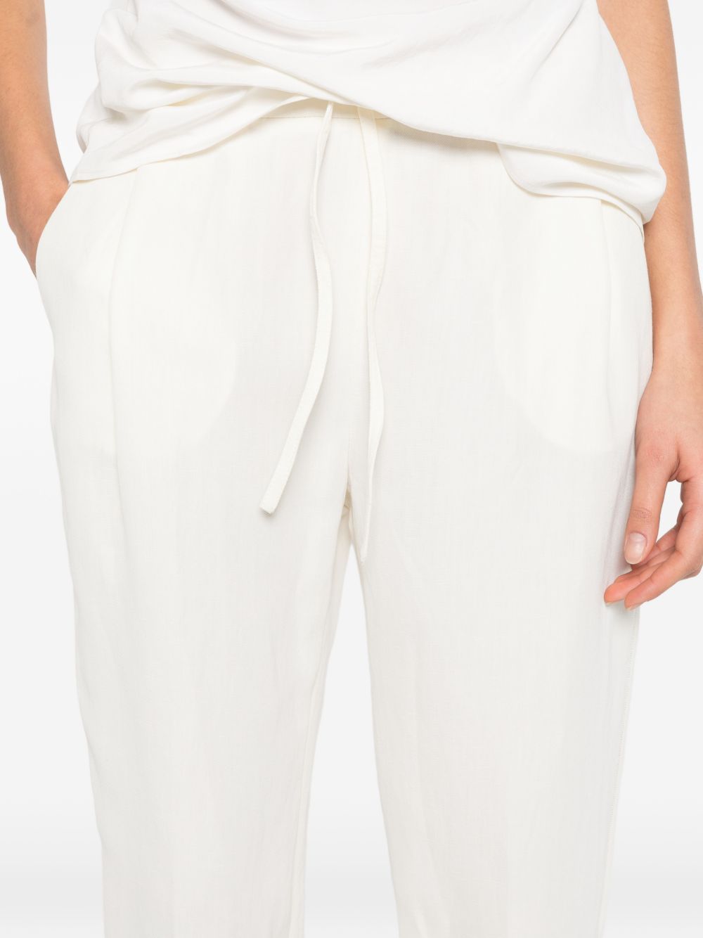Fabiana Filippi Elasticated Waistband Trousers — Cream, view 2