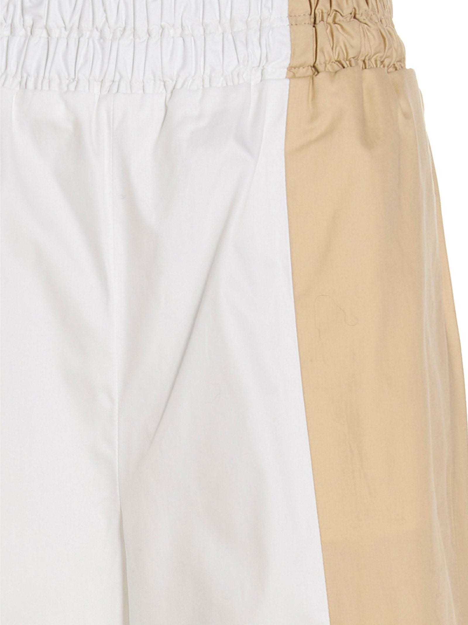 Fabiana Filippi Two-Tone Cotton Trousers — White, view 3