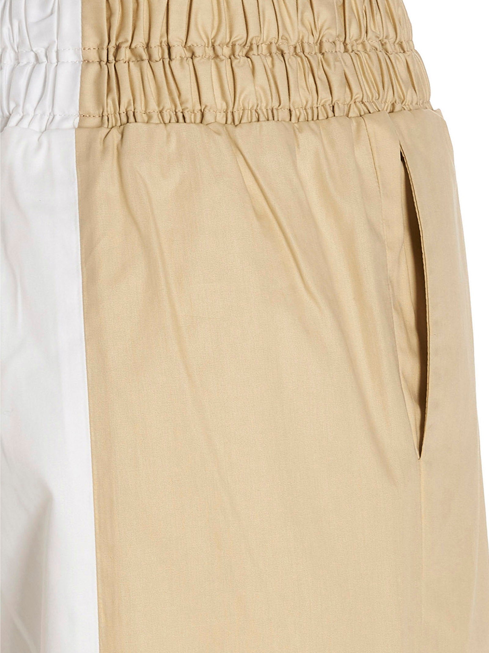 Fabiana Filippi Two-Tone Cotton Trousers — White, view 4
