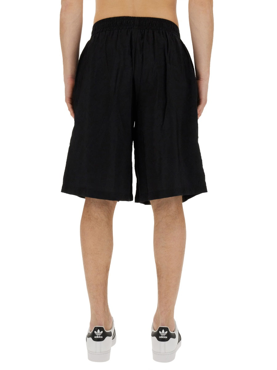 Family First Logo-Detailed Bermuda Shorts — Black by Family First