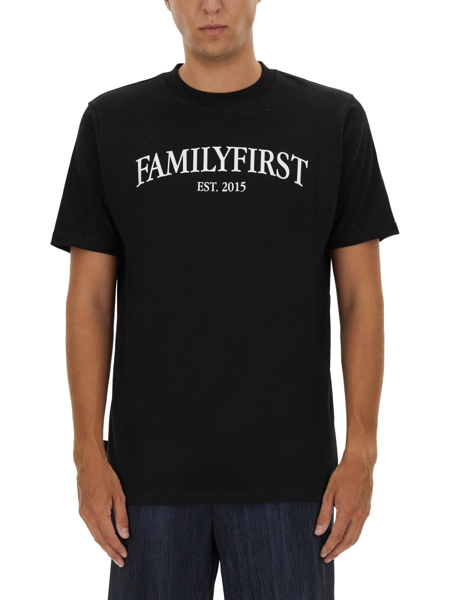 Family First Logo-Embroidered Cotton T-Shirt — Black, view 3