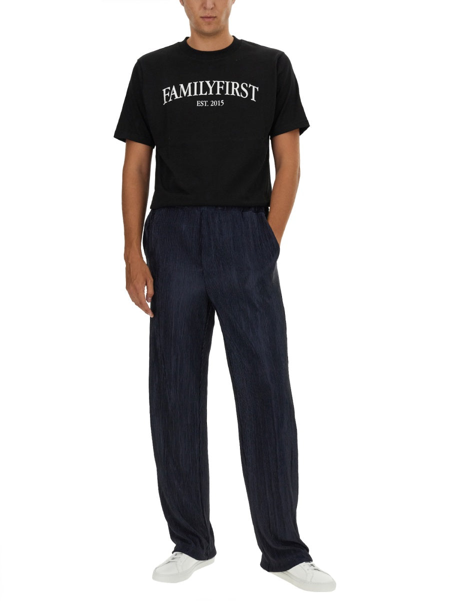 Family First Logo-Embroidered Cotton T-Shirt — Black, view 4