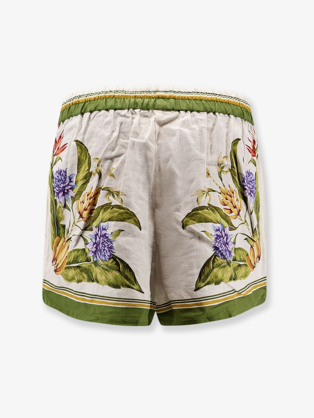 Farm Rio Tropical Print Linen-Viscose Bermuda Shorts — Green, view 2