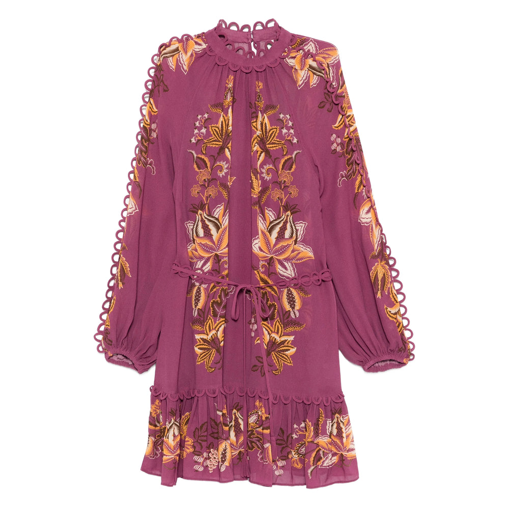 Farm Rio Floral-Embroidered Dress — Pink by Farm Rio