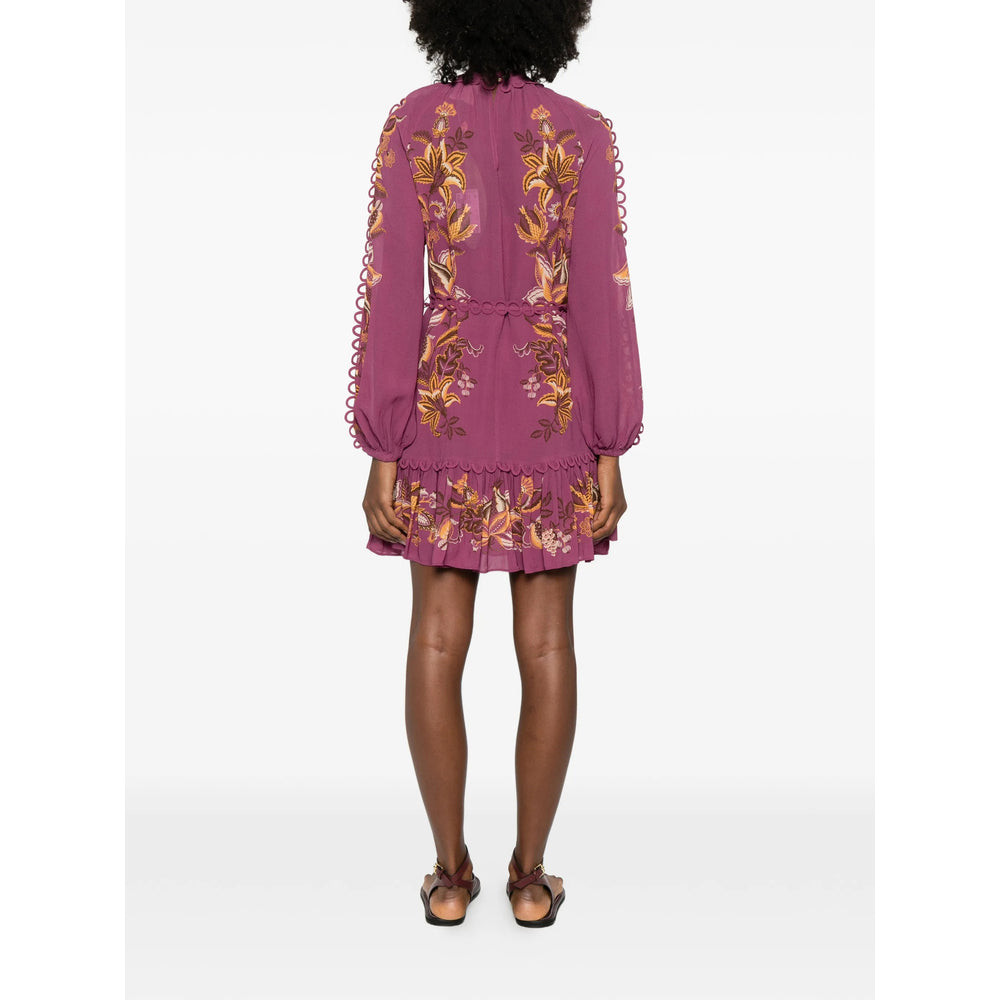 Farm Rio Floral-Embroidered Dress — Pink, view 3