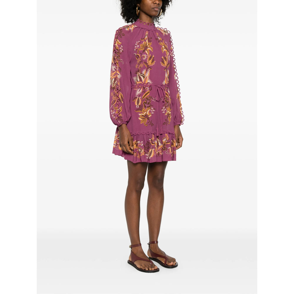 Farm Rio Floral-Embroidered Dress — Pink, view 4