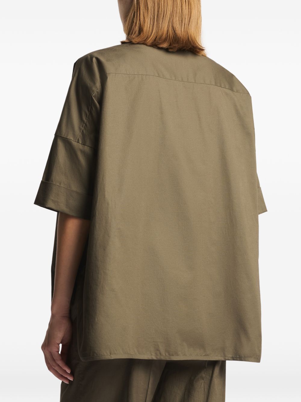 Fay Cotton Shirt — Olive, view 3