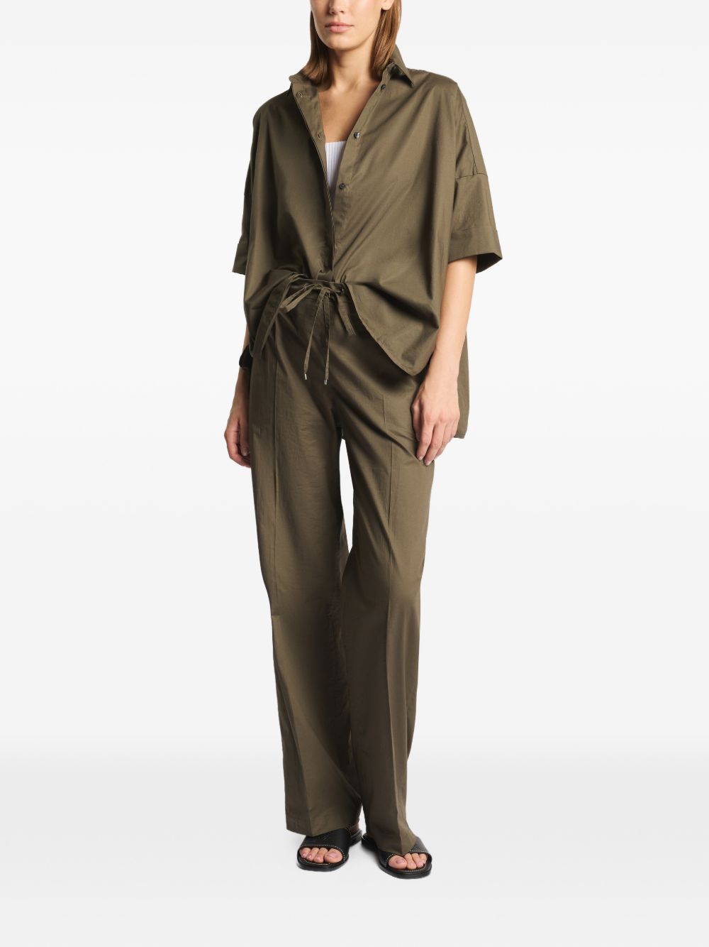 Fay Cotton Shirt — Olive, view 5