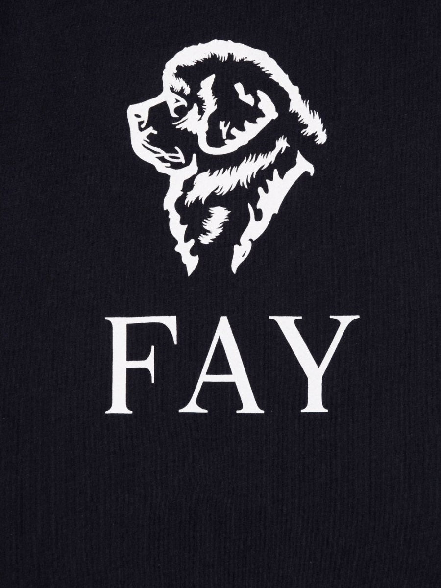Fay Cotton T-Shirt — Blue, view 2