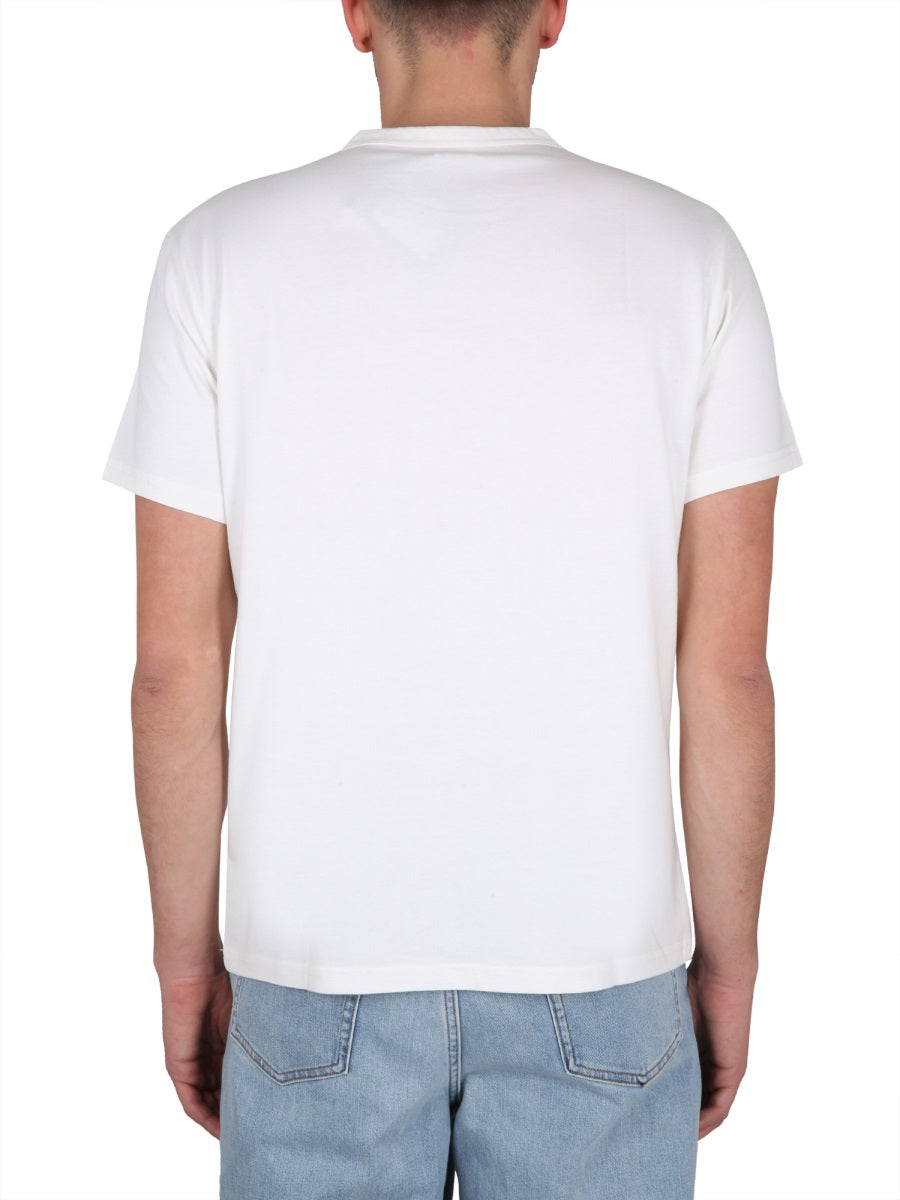 Fay Logo-Print Cotton T-Shirt — White, view 2