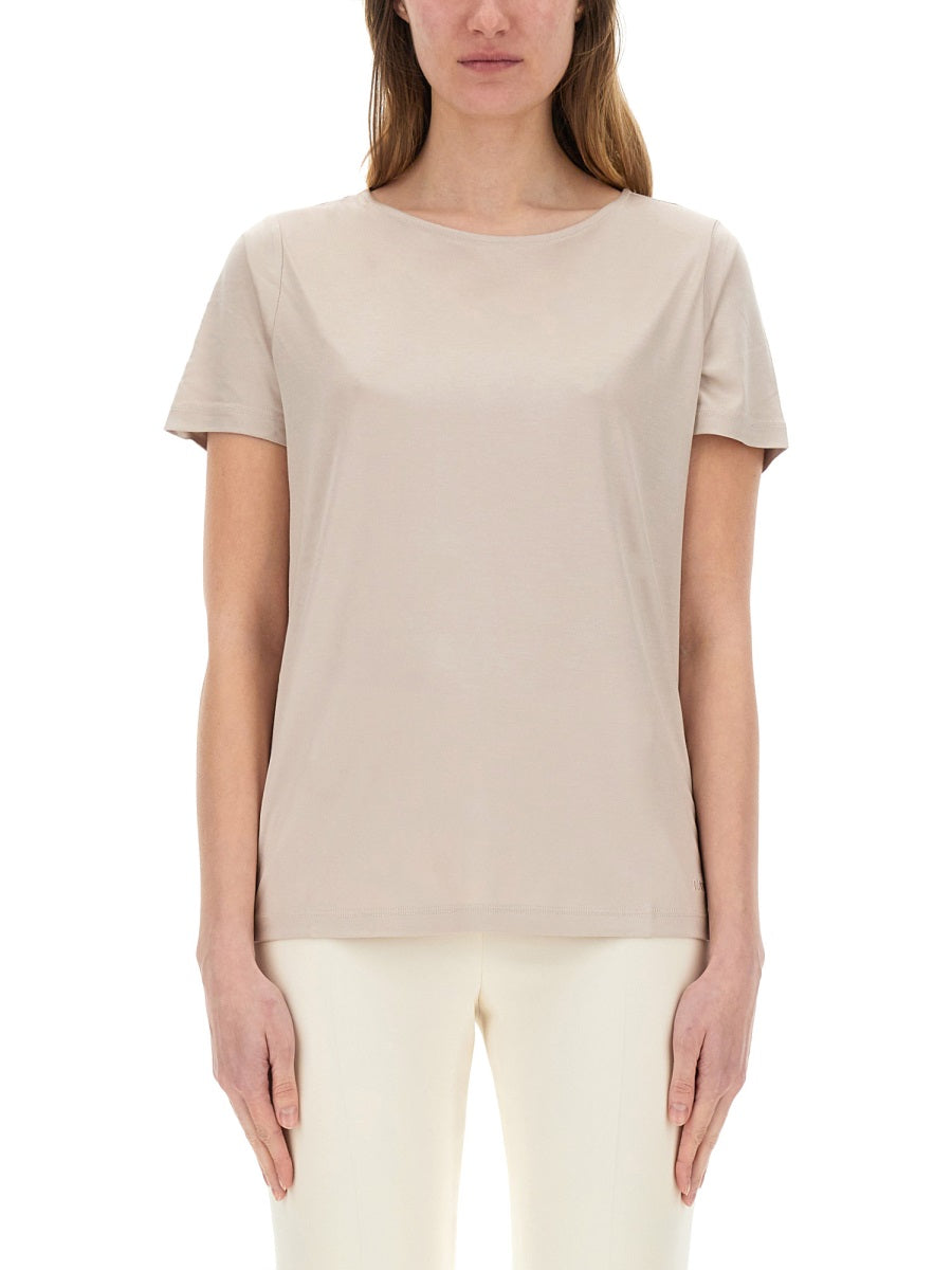 Fay Viscose-Elastane T-Shirt — White, view 3