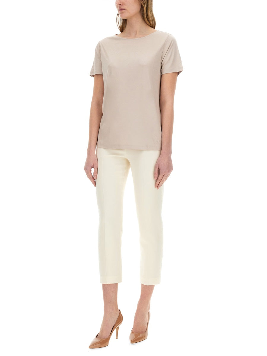 Fay Viscose-Elastane T-Shirt — White, view 4