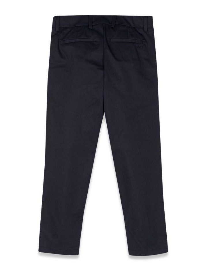 Fay Straight-Cut Cotton Trousers — Blue, view 2