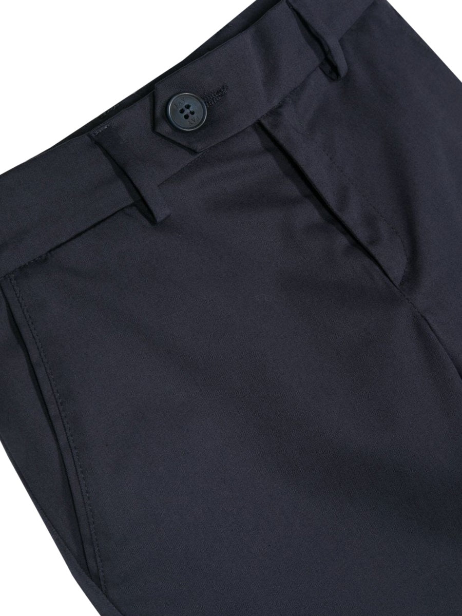 Fay Straight-Cut Cotton Trousers — Blue, view 3