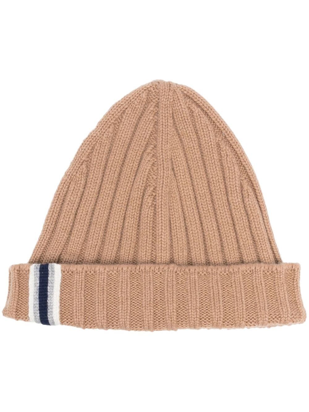 Fedeli Ribbed-Knit Cashmere Beanie — Beige by Fedeli