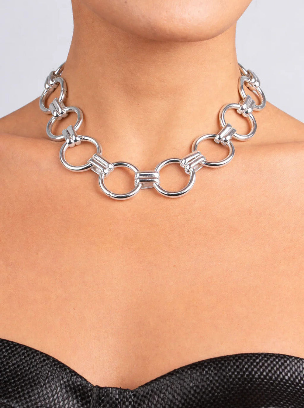 Federica Tosi Chain-Link Metal Bracelet — Silver, view 3