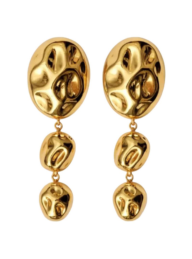 Federica Tosi Organic Sculptural Metal Drop Earrings — Gold by Federica Tosi