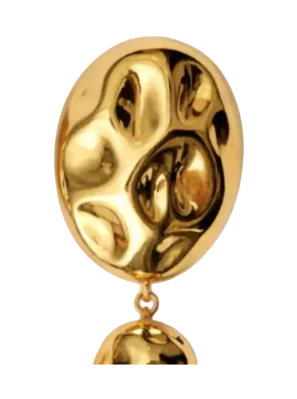 Federica Tosi Organic Sculptural Metal Drop Earrings — Gold, view 2