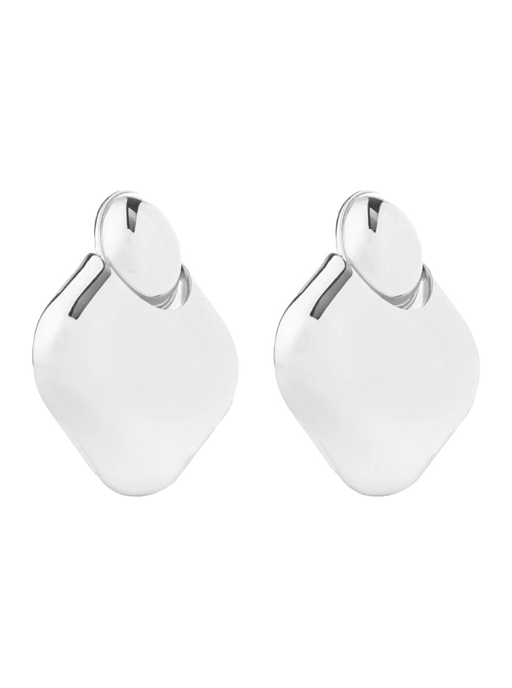 Federica Tosi Sculptural Metal Earrings — Silver, view 2