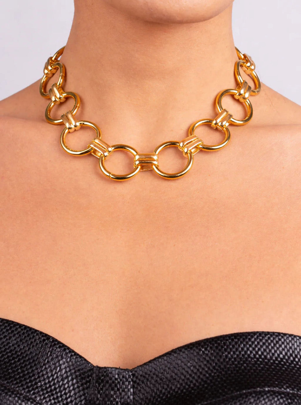 Federica Tosi Gold-Plated Chain Link Necklace — Gold, view 3