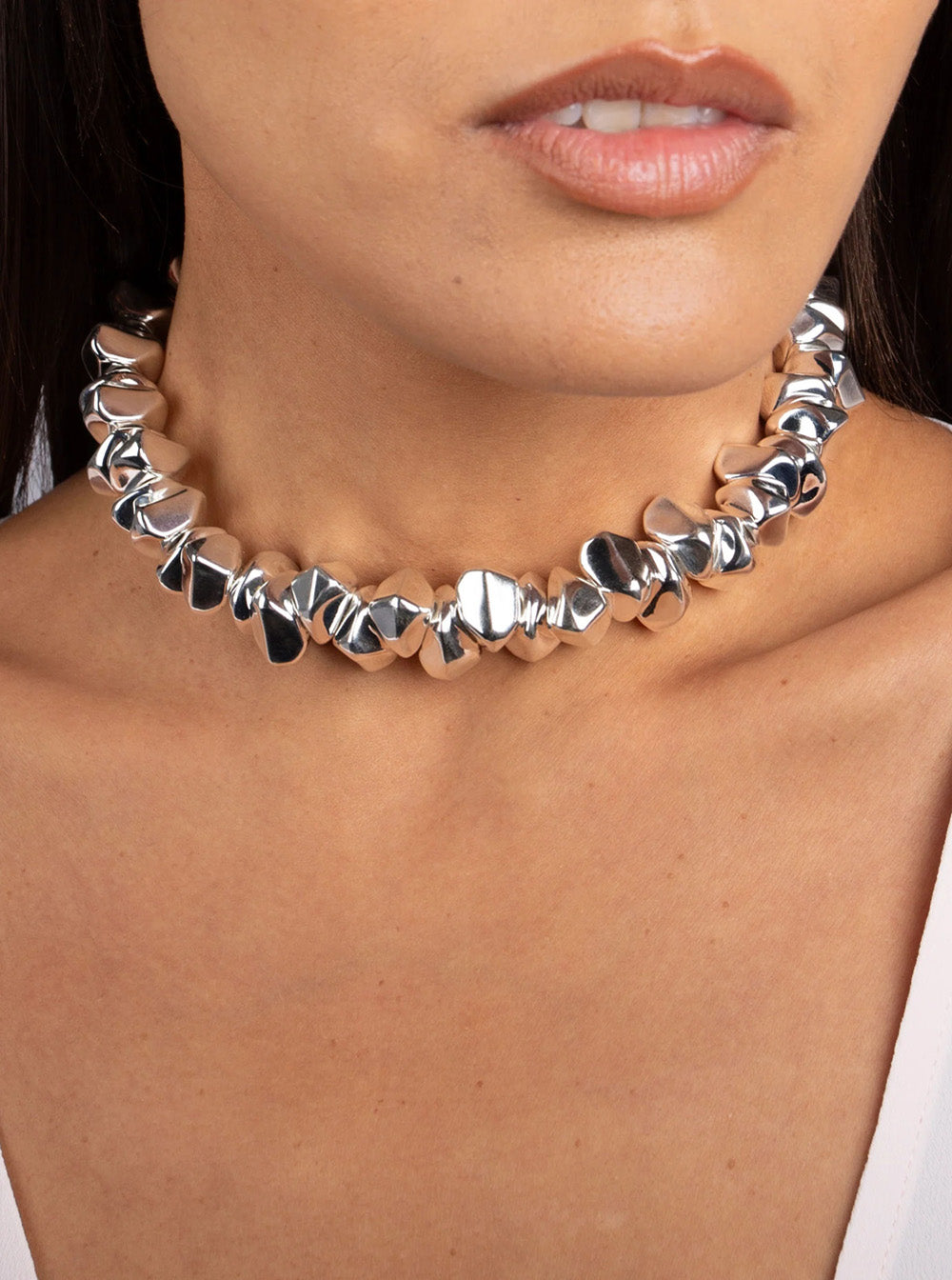 Federica Tosi Lace Necklace — Silver, view 3