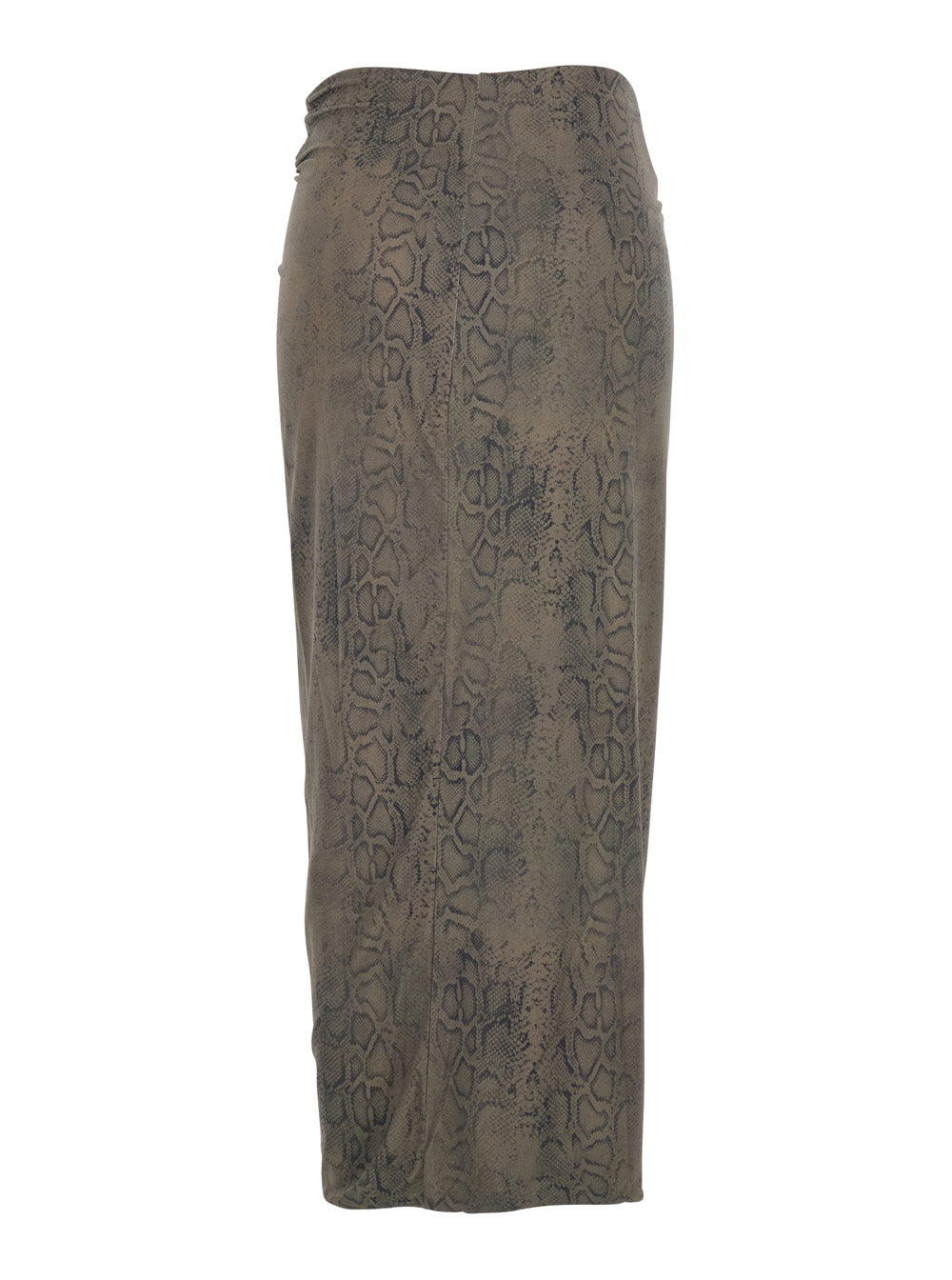 Federica Tosi Python-Patterned Stretch Polyamide Skirt — Green, view 2