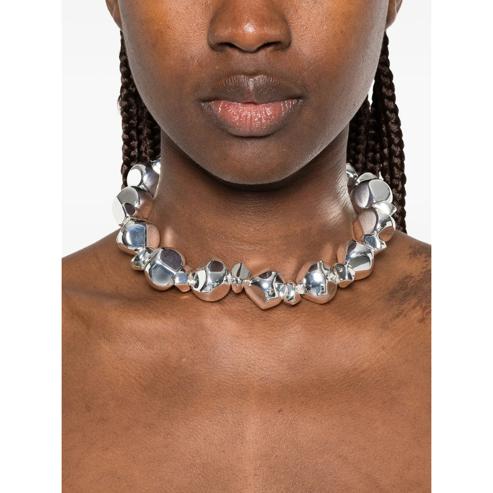 Federica Tosi Stone Necklace — Silver, view 2