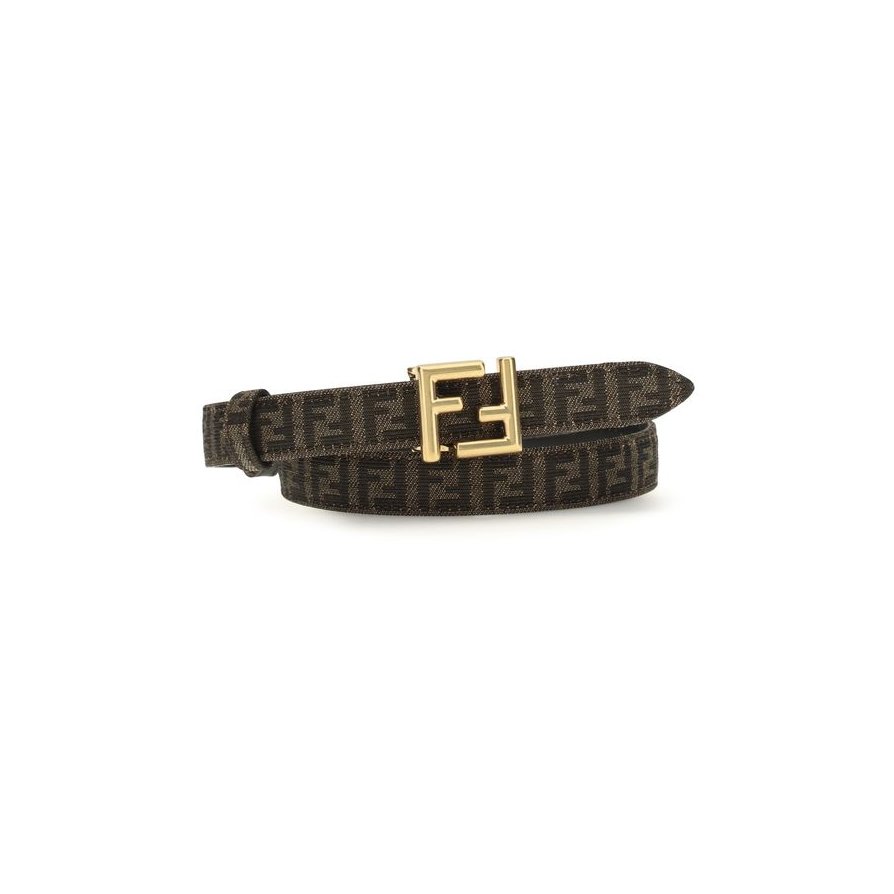 Fendi FF Jacquard Reversible Belt — Black by Fendi