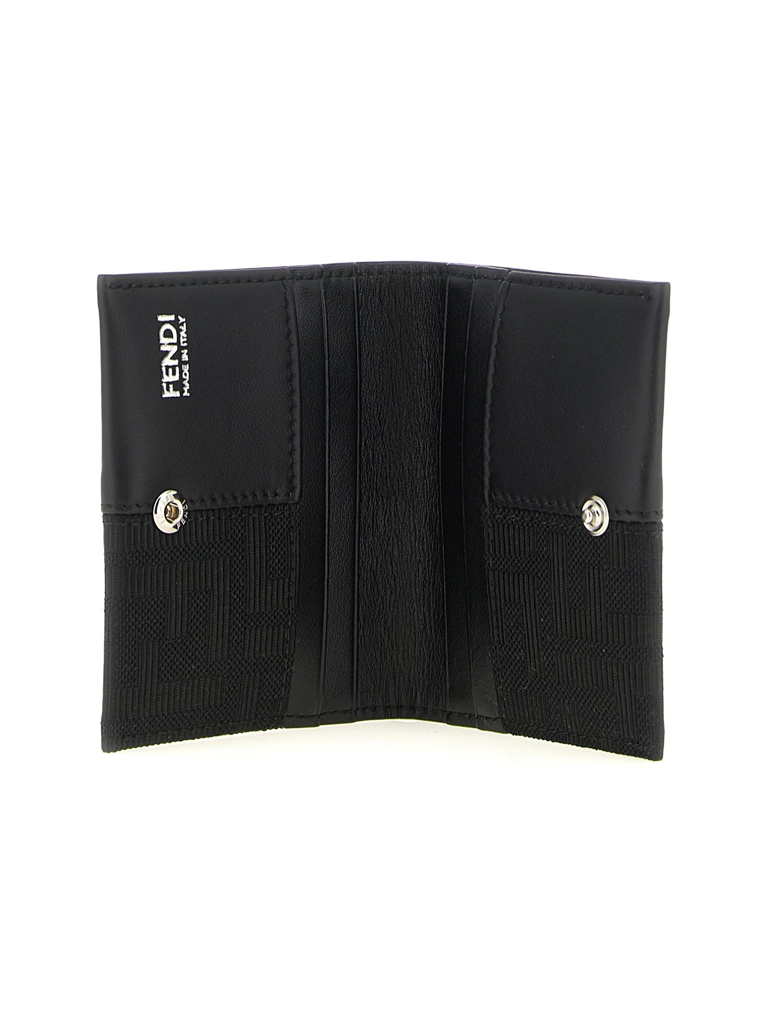 Fendi FF Zucca Jacquard Card Case — Black, view 3
