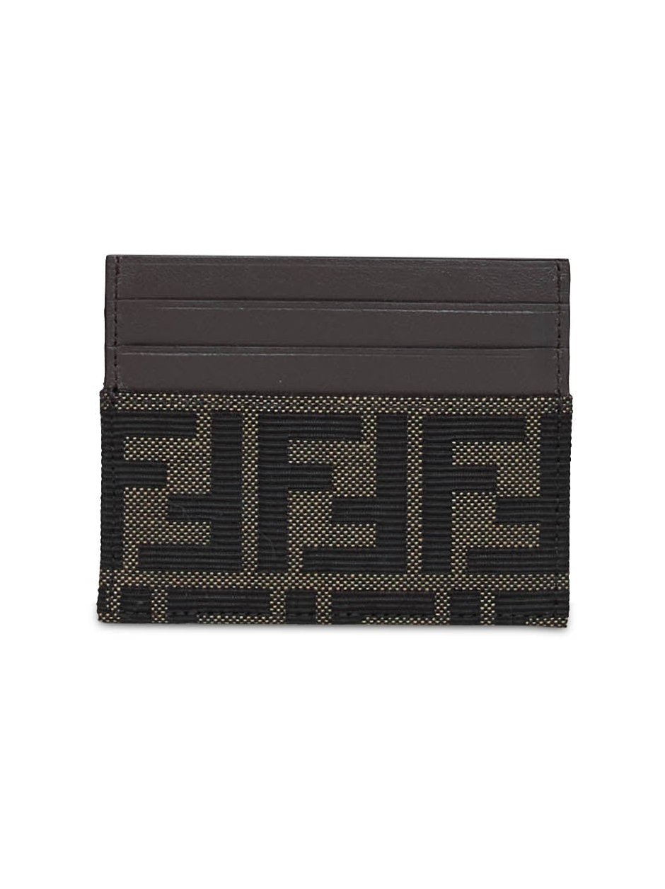 Fendi FF Jacquard Card Case — Black by Fendi