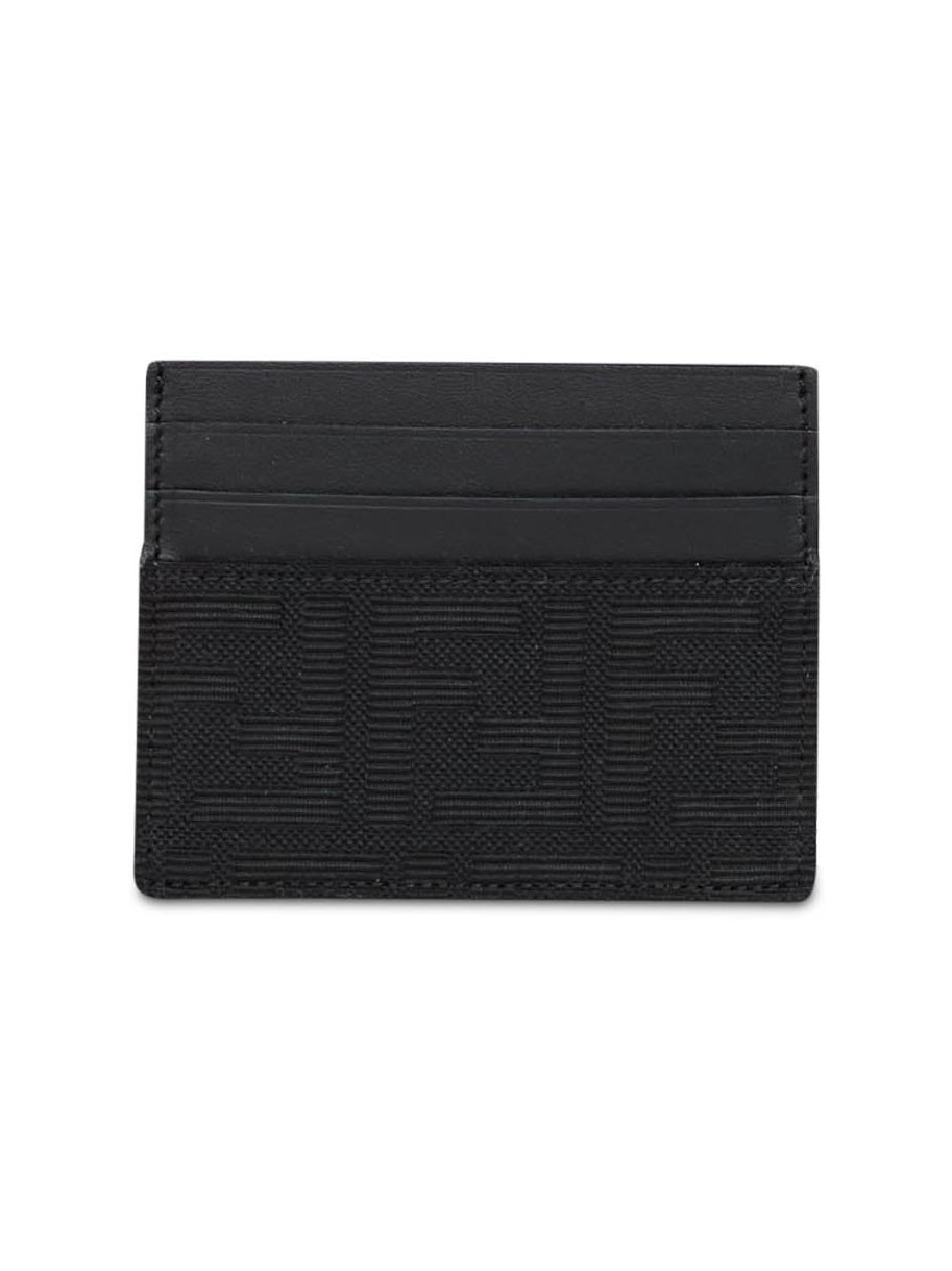 Fendi FF Zucca Jacquard Card Case — Black by Fendi