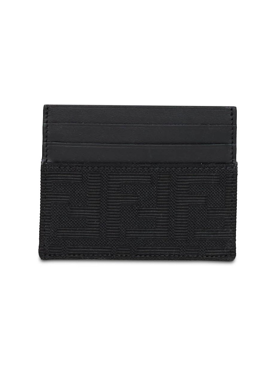 Fendi FF Zucca Jacquard Card Case — Black, view 3