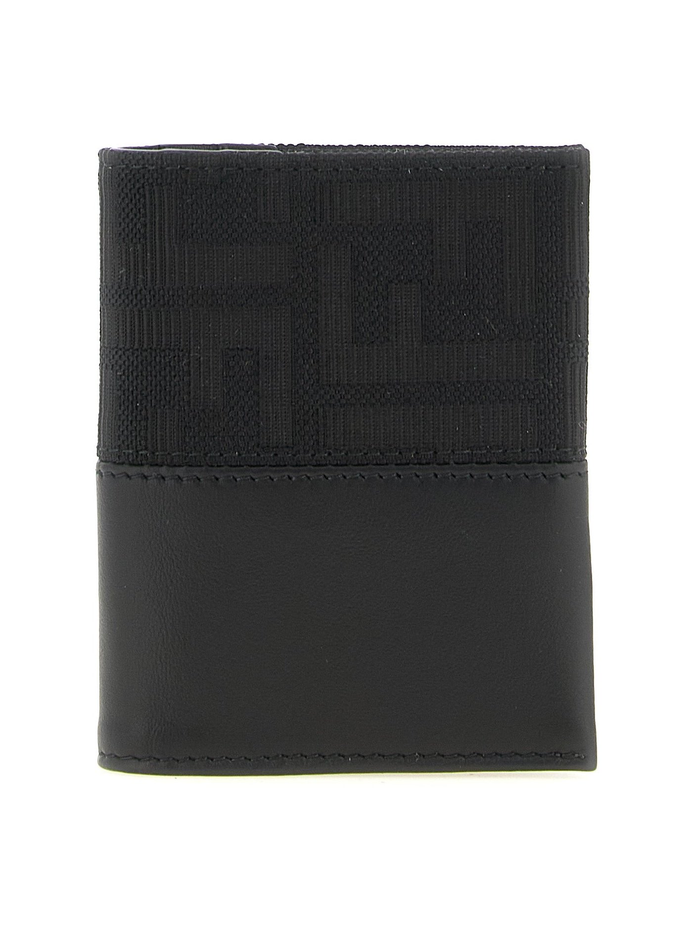 Fendi FF Zucca Jacquard and Leather Card Case — Black by Fendi