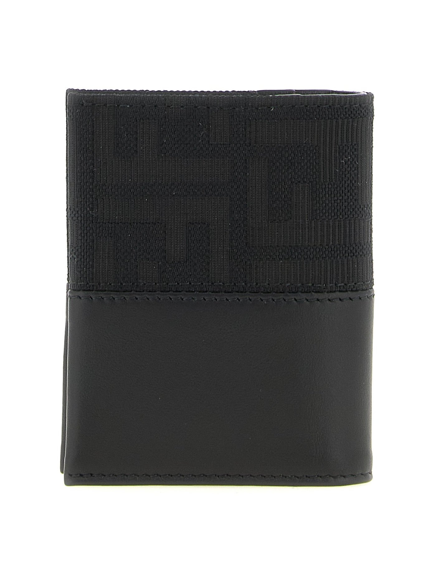 Fendi FF Zucca Jacquard and Leather Card Case — Black, view 2