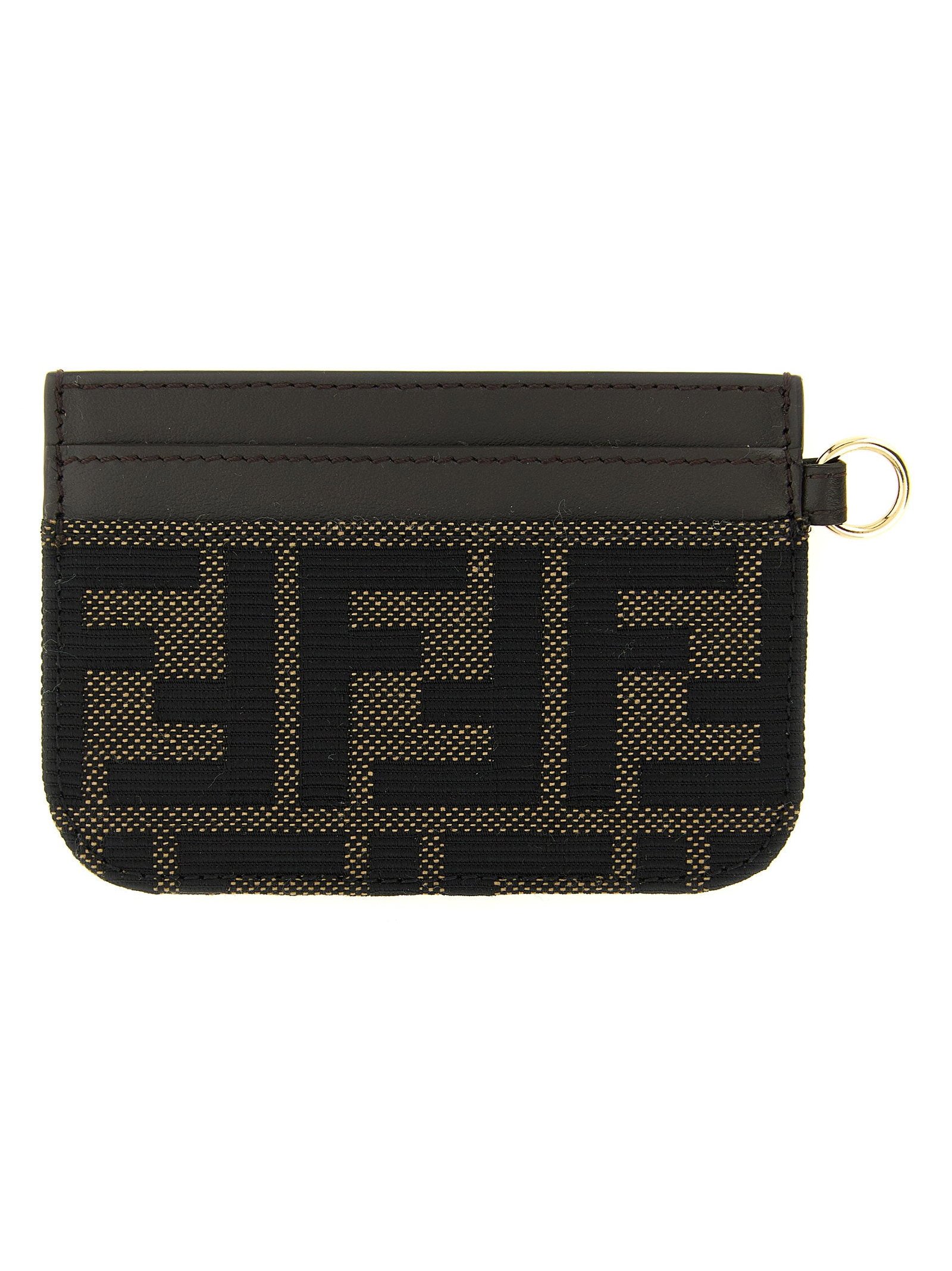 Fendi FF Zucca Jacquard Card Case — Black, view 2