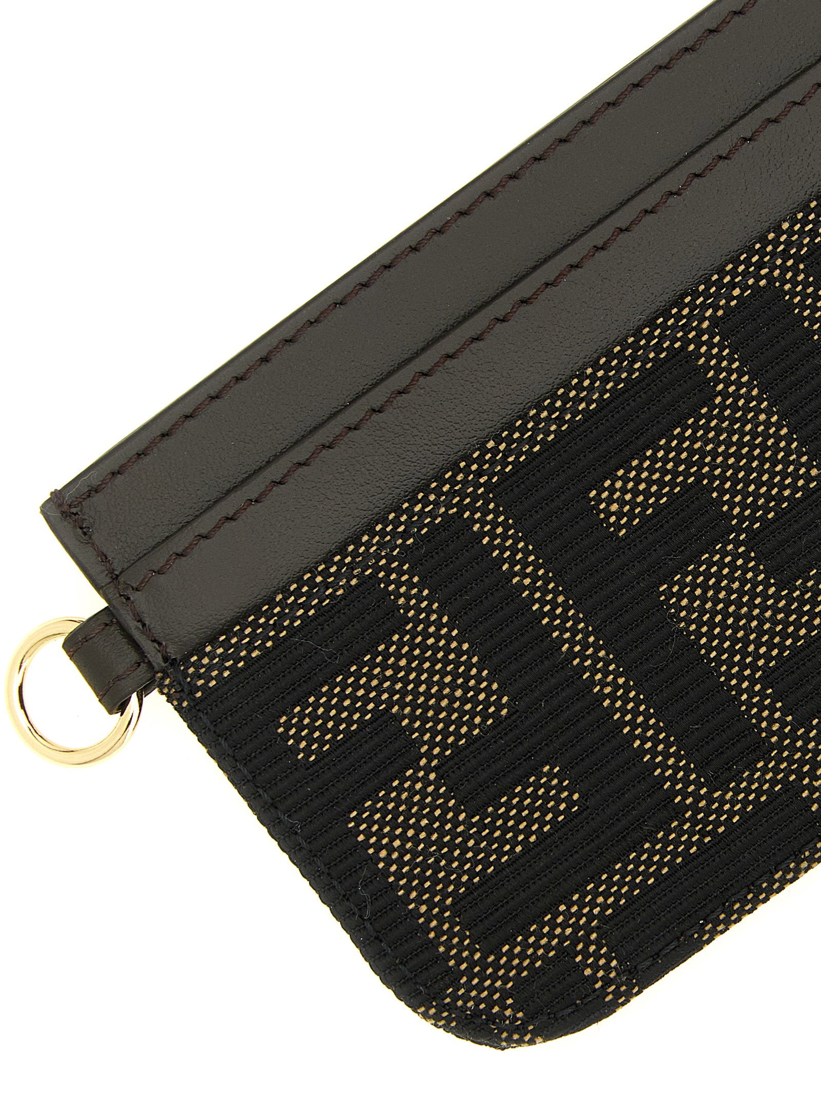 Fendi FF Zucca Jacquard Card Case — Black, view 3