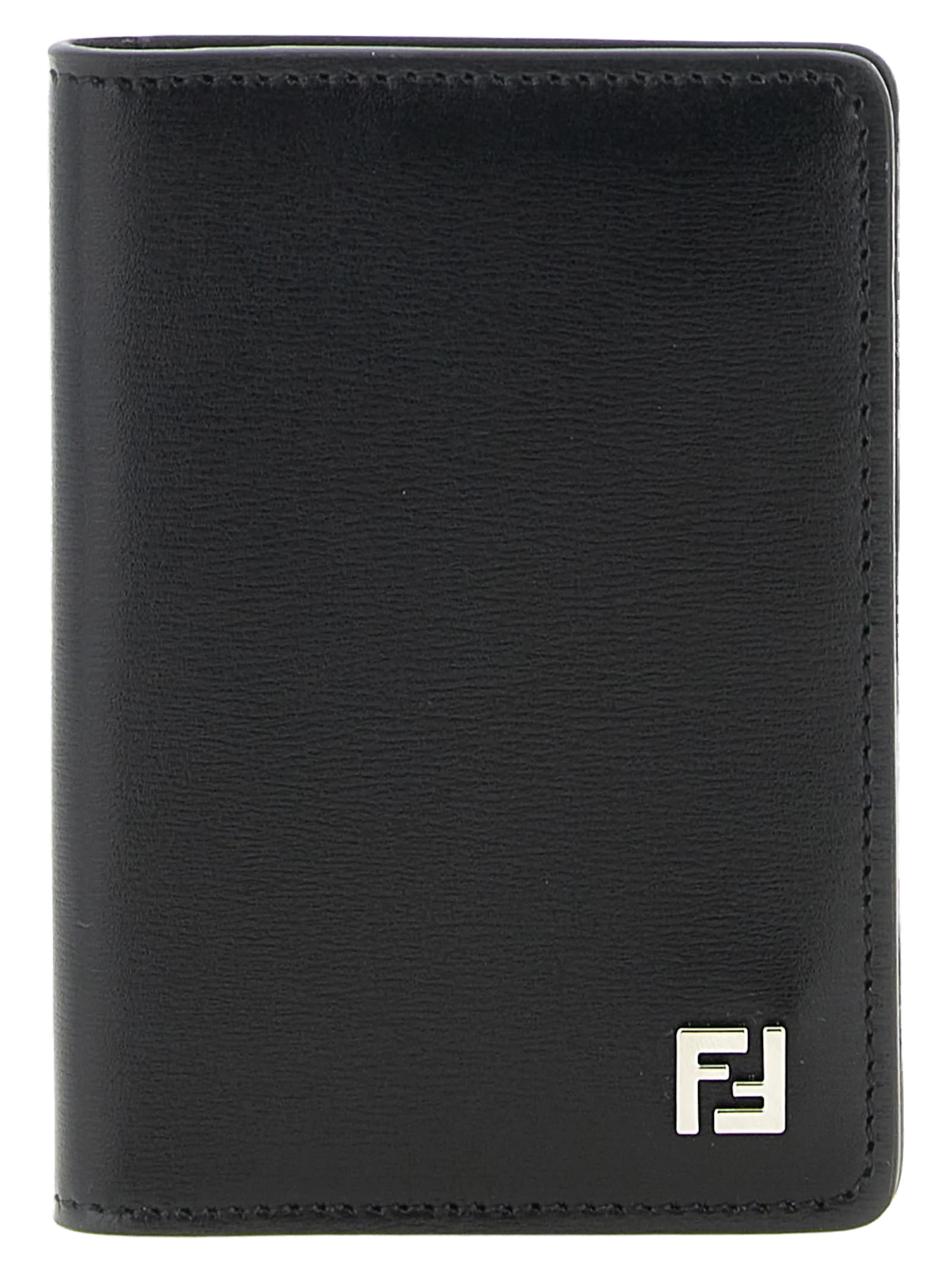 Fendi Calfskin Leather Card Case — Black by Fendi