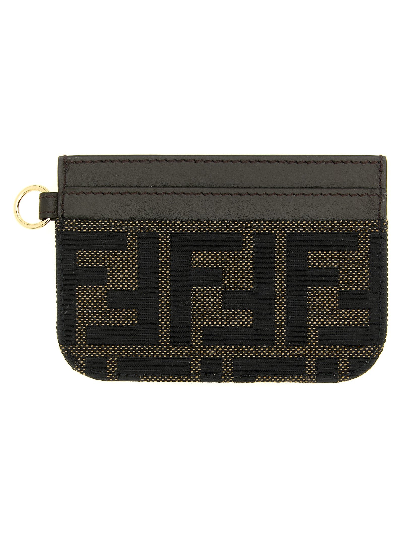 Fendi FF Zucca Jacquard Card Case — Brown by Fendi