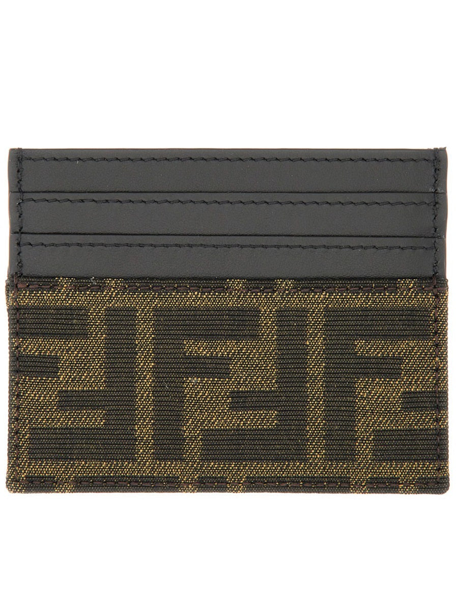Fendi Leather Card Case — Brown, view 2