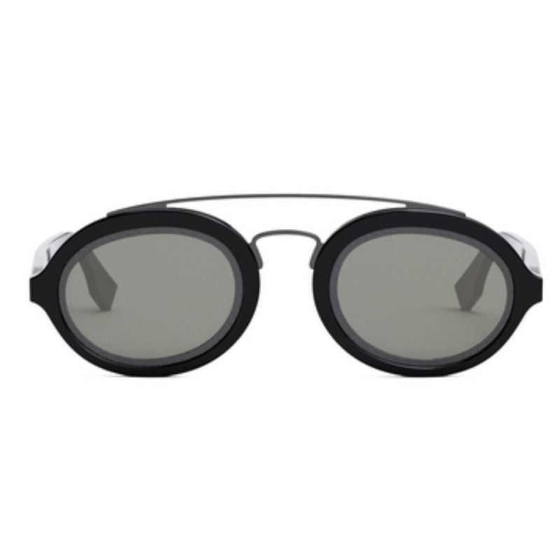 Fendi FE40094I01A Oval Full Rim Sunglasses — Black, view 2