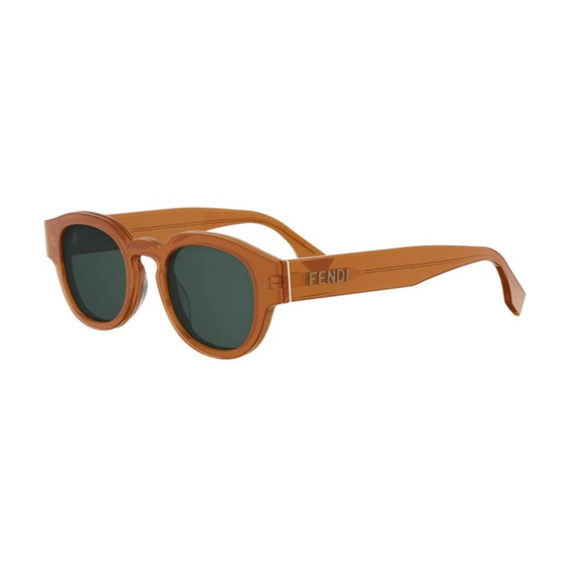 Fendi FE40182I44N Round Full Rim Sunglasses — Orange by Fendi