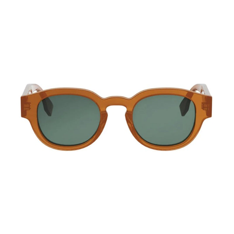 Fendi FE40182I44N Round Full Rim Sunglasses — Orange, view 2