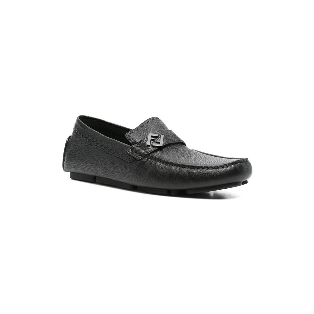 Fendi Calf Leather Loafers — Black, view 3