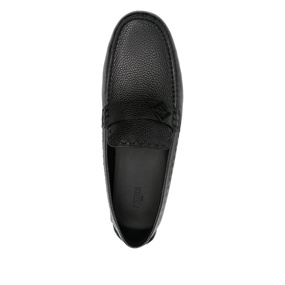 Fendi Calf Leather Loafers — Black, view 4