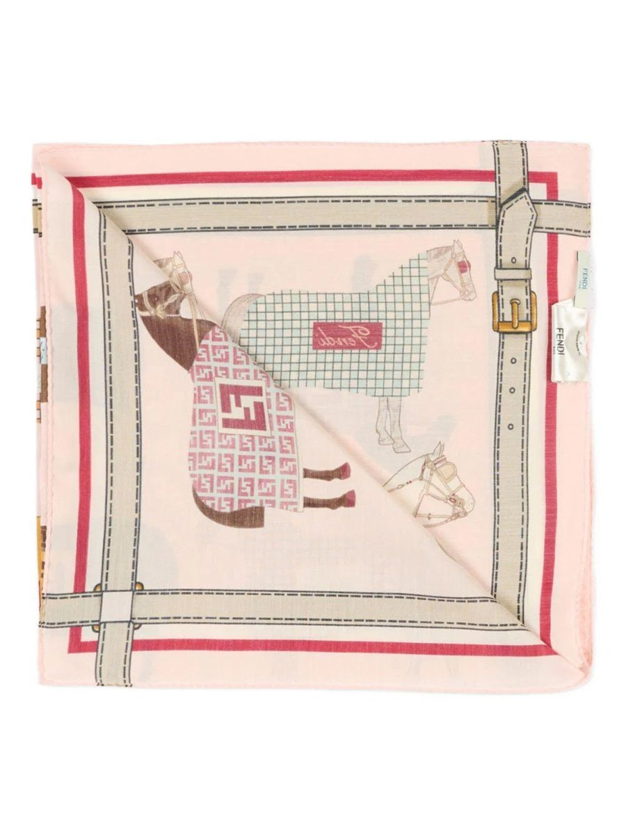 Fendi Foulard Cotton and Silk Scarf — Pink by Fendi
