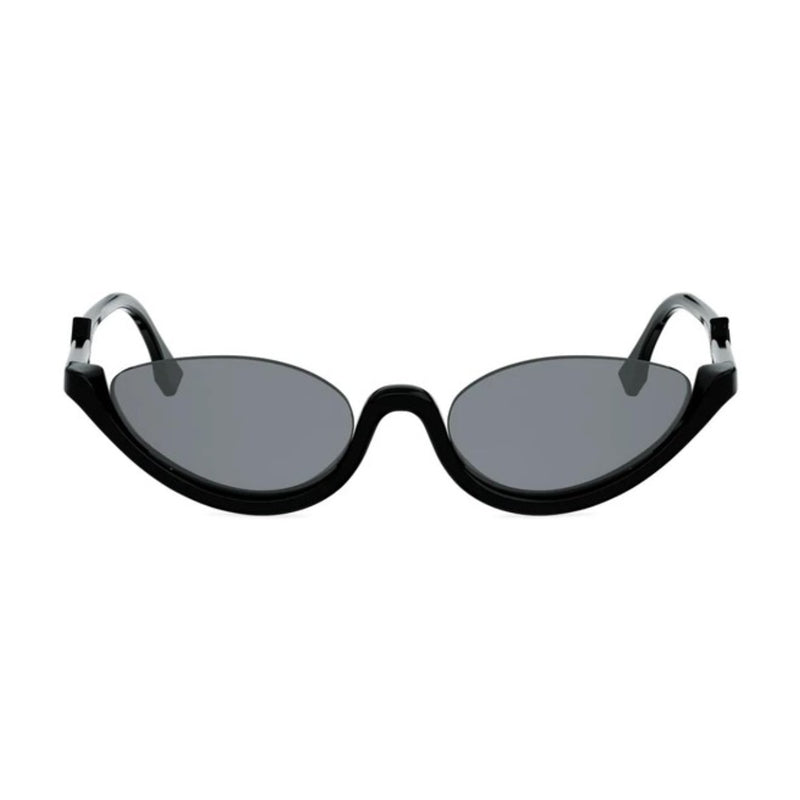 Fendi Cat-Eye Semi Rim Sunglasses — Black, view 2
