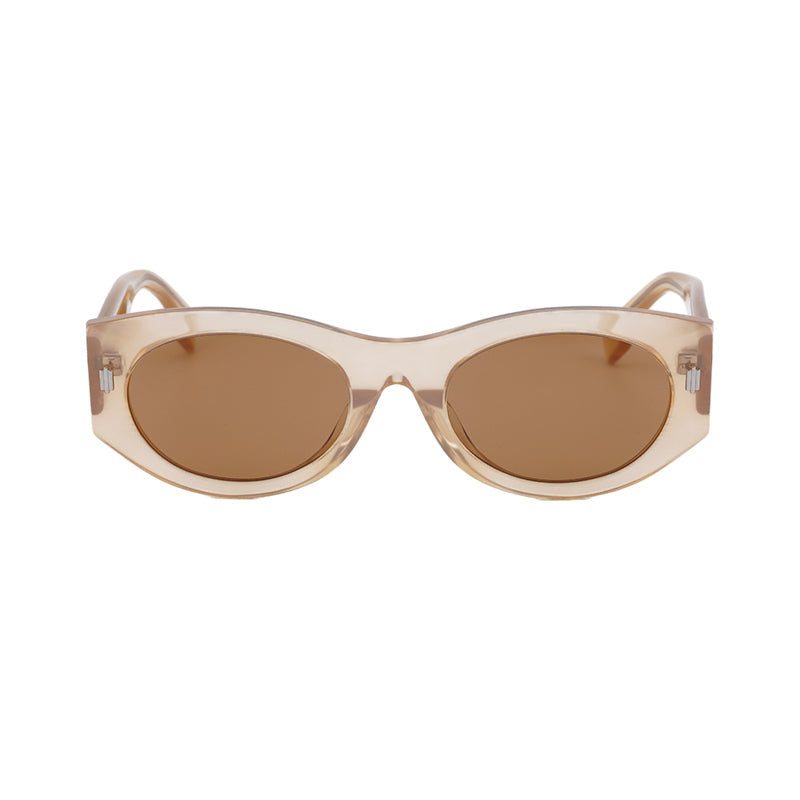 Fendi Oval Acetate Frame Sunglasses — Brown, view 2