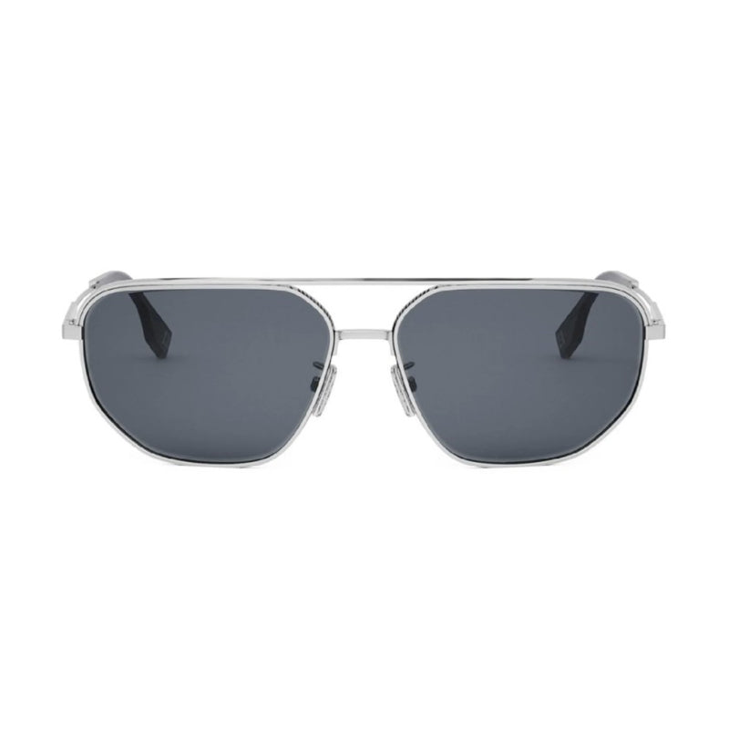 Fendi Square Full Rim Sunglasses — Silver, view 2