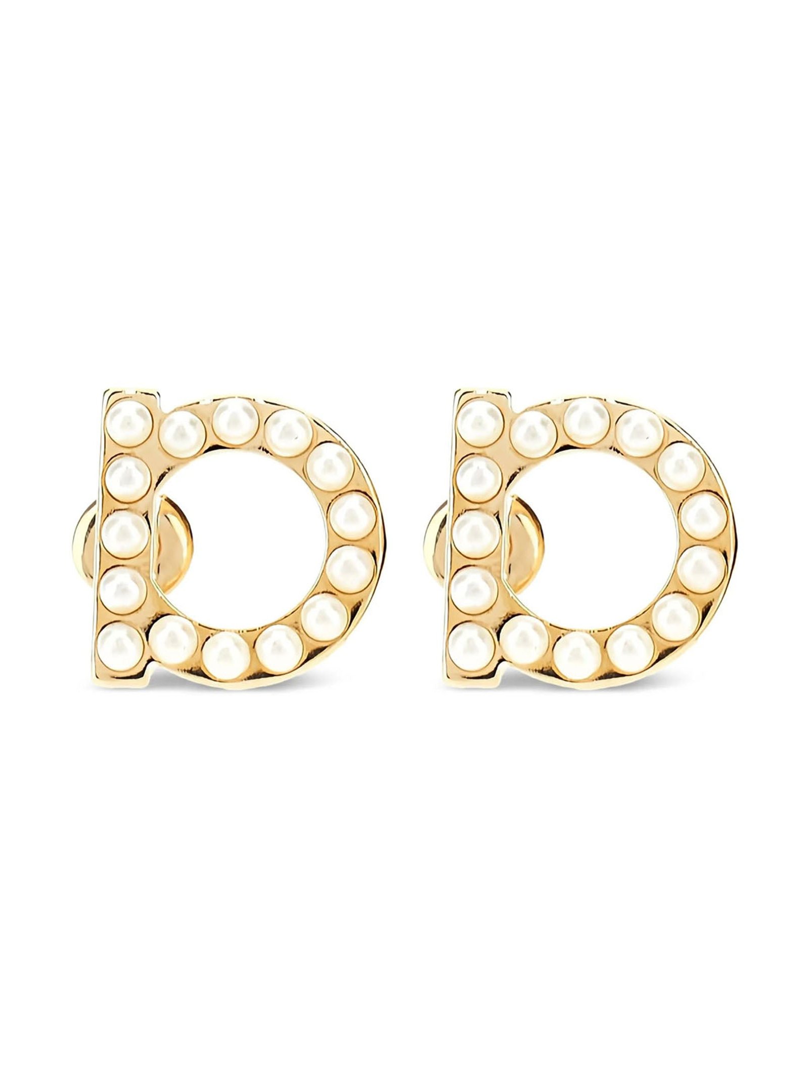 Ferragamo Pearl-Embellished Earrings — Gold by Ferragamo