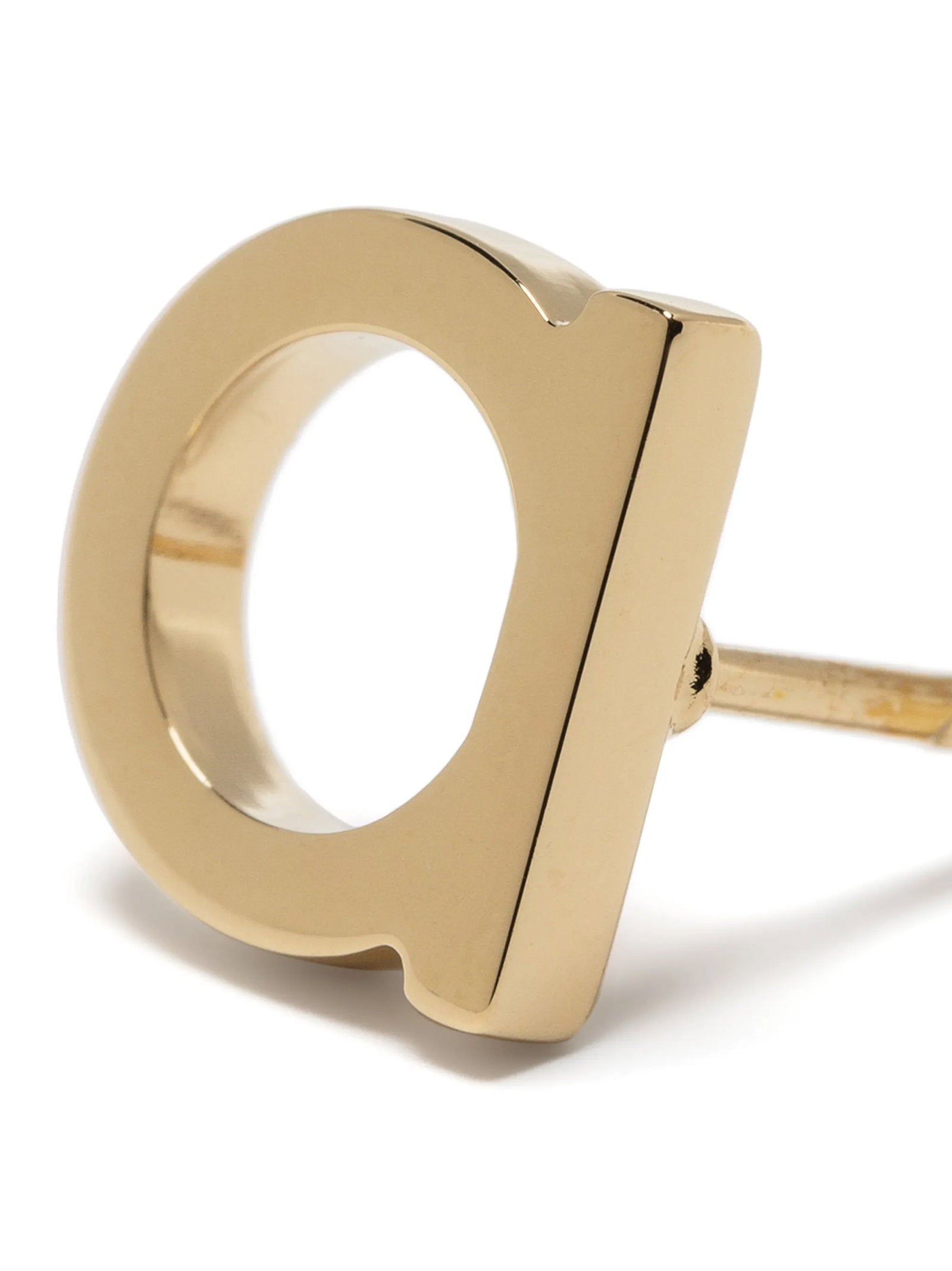 Ferragamo Gancini S Earrings — Gold, view 2